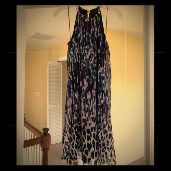 Leopard print Muse dress with gold accents, sz XS - Picture 1 of 4